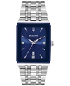 BULOVA MEN'S FUTURO DIAMOND-ACCENT STAINLESS STEEL BRACELET WATCH 31X45MM, CREATED FOR MACY'S