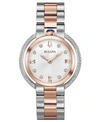 BULOVA WOMEN'S RUBAIYAT DIAMOND (1/4 CT. T.W.) TWO-TONE STAINLESS STEEL BRACELET WATCH 35MM