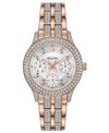 BULOVA WOMEN'S CRYSTAL ROSE GOLD-TONE STAINLESS STEEL BRACELET WATCH 33MM