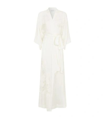 Carine Gilson Silk Lace Kimono Robe