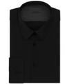 CALVIN KLEIN X MEN'S TALL EXTRA-SLIM FIT STRETCH BLACK DRESS SHIRT