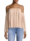 ELIZABETH AND JAMES Emelyn Pleated Off-The-Shoulder Top,0400096165605
