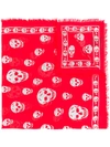 Alexander Mcqueen Skull Print Scarf In Red