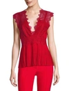 YIGAL AZROUËL Embroidered-Lace Silk Top