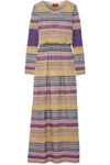 MISSONI Striped metallic crochet-knit maxi dress,US 2526016084585776