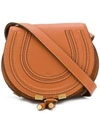 Chloé The Marcie Mini Textured-leather Shoulder Bag In Brown