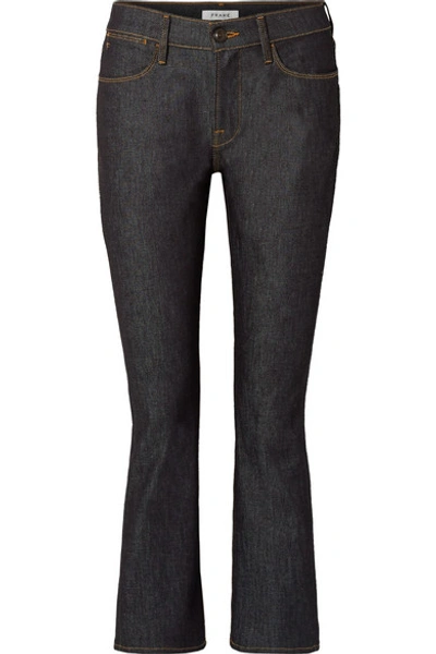 Frame Le High Cropped Straight-leg Jeans In Dark Denim