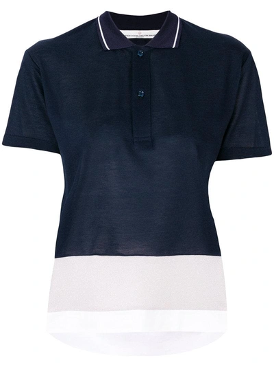 Golden Goose Cropped Polo Shirt In Blue