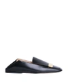 Sergio Rossi 10mm Metal Plaque Leather Loafers In Nero
