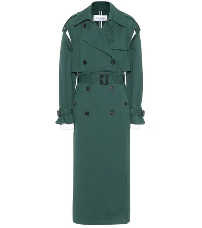 Valentino Jersey Trench Coat In Green