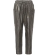 BRUNELLO CUCINELLI 金属感皮革裤装,P00305970-2
