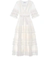 ZIMMERMANN CORSAIR FRILL COTTON MIDI DRESS