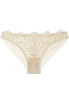 I.D. SARRIERI MYSTÈRE DE MINUIT METALLIC EMBROIDERED TULLE BRIEFS