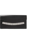 CALVIN KLEIN 205W39NYC CRYSTAL-EMBELLISHED LEATHER CLUTCH
