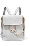 CHLOÉ FAYE SMALL TEXTURED-LEATHER AND SUEDE BACKPACK