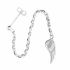 Cartergore Silver Wing Single Long Drop Earring In Drop