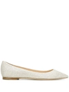 Jimmy Choo Silver Romy Ballerina Flats In Metallic
