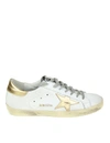 GOLDEN GOOSE SNEAKERS SUPERSTAR IN WHITE LEATHER AND GOLDEN STAR,10130043
