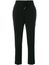 Kenzo Black Crepe Colourblock Trousers In Black