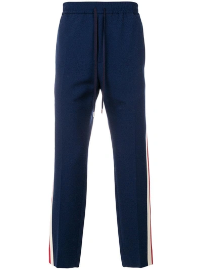 Gucci Web Tailored Joggers In Blue