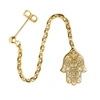 Cartergore Gold Hamsa Hand Single Long Drop Earring In Drop