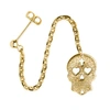 Cartergore Gold Sugar Skull With Heart Eyes Single Long Drop Earring In Drop