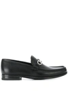 Ferragamo Gancini Reversible Bit Loafers In Black