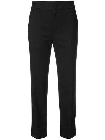 Vince Cuffed Coin Pocket Trousers In Black