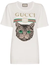 GUCCI logo t-shirt with Mystic Cat,492347X3L1712476849