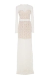 COSTARELLOS BRIDAL BEADED LACE MAXI DRESS,638262