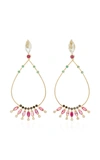 CAROLINA NEVES X JULLS 18K GOLD MULTI-STONE DROP EARRINGS,612737