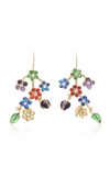 GRIPOIX GLAMOUR PIERCED 24K GOLD-PLATED GLASS AND CRYSTAL DROP EARRINGS,GP-GLA-BO-04-MULTI