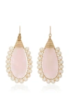 BECK JEWELS Rose Lolita Gold-Filled Rose Quartz and Pearl Earrings,LOLITA-ROSE