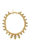 NICOLE ROMANO 18K Gold-Plated Crystal-Embellished Marquis Necklace,1256.0