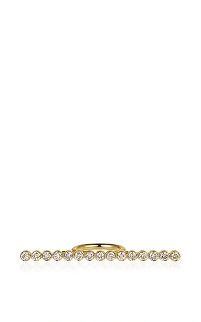 Elena Votsi Line Ring With Diamonds In Gold