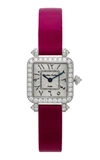 Charles Oudin 18k White Gold Diamond Mini Pansy Retro Watch In White