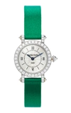 CHARLES OUDIN 18K WHITE GOLD DIAMOND SMALL PANSY RETRO WATCH,515SW-CO-5007