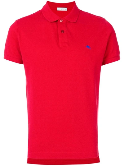 Etro Short Sleeve Polo Shirt In Red