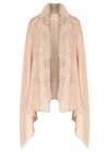 AMA PURE PALE PINK FUR-TRIMMED WOOL SCARF,2959795