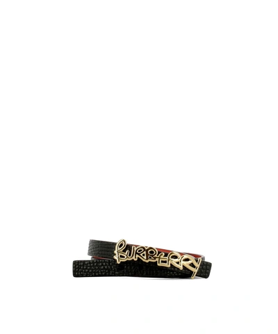Burberry Black Leather Bracelet
