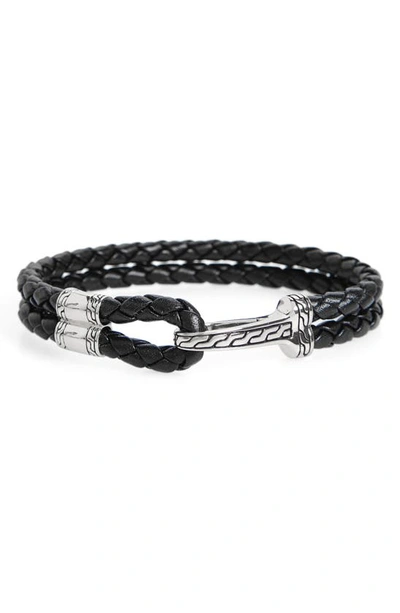 John Hardy Classic Chain Station Bracelet In Silver/ Black