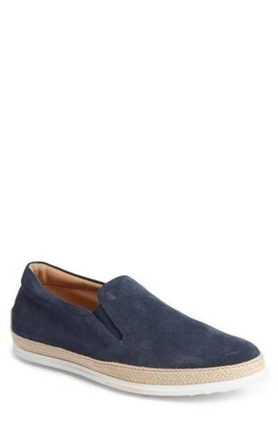 Tod's Slip-on In Blue Suede