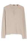 Atm Anthony Thomas Melillo Raw Edge Henley In Dusty Mauve