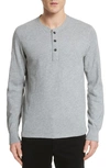 Rag & Bone Slub Cotton Slim Fit Henley In Grey Heather