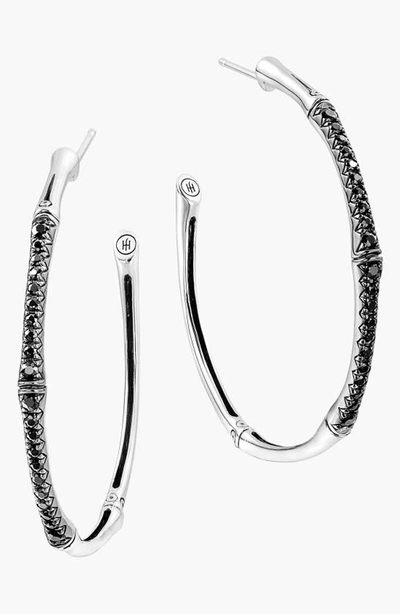 John Hardy Women's Bamboo Black Sapphire & Sterling Silver Hoop Earrings