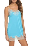 Natori Enchant Lace-trim Chemise In Blue Topaz