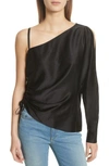 ALEXANDER WANG T SATIN ONE-SLEEVE BLOUSE,4W481048U6