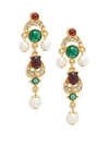 BEN-AMUN CRYSTAL AND FAUX PEARL DROP EARRINGS,0400096890041