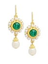 BEN-AMUN Crystal and Faux Pearl Drop Earrings,0400096890069