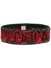 GUCCI GREEN AND RED SEQUIN GUCCIFICATION HEADBAND,4996793G08712547656